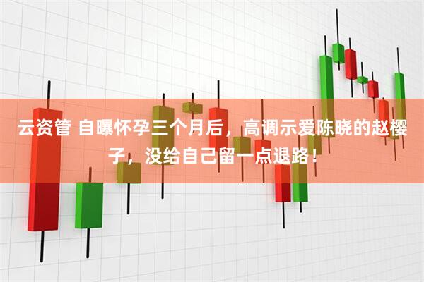 云资管 自曝怀孕三个月后，高调示爱陈晓的赵樱子，没给自己留一点退路！