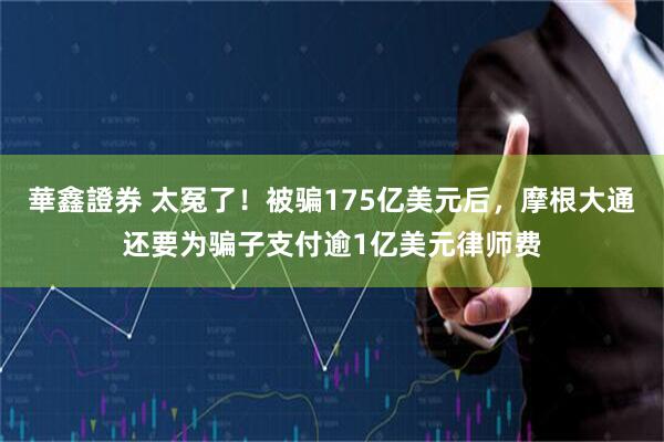 華鑫證券 太冤了！被骗175亿美元后，摩根大通还要为骗子支付逾1亿美元律师费